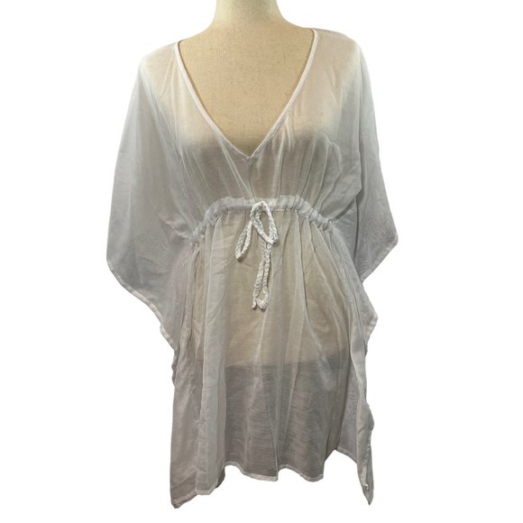 Echo Other - Like new! ECHO White Semi-Sheer Swim Cover-Up One Size